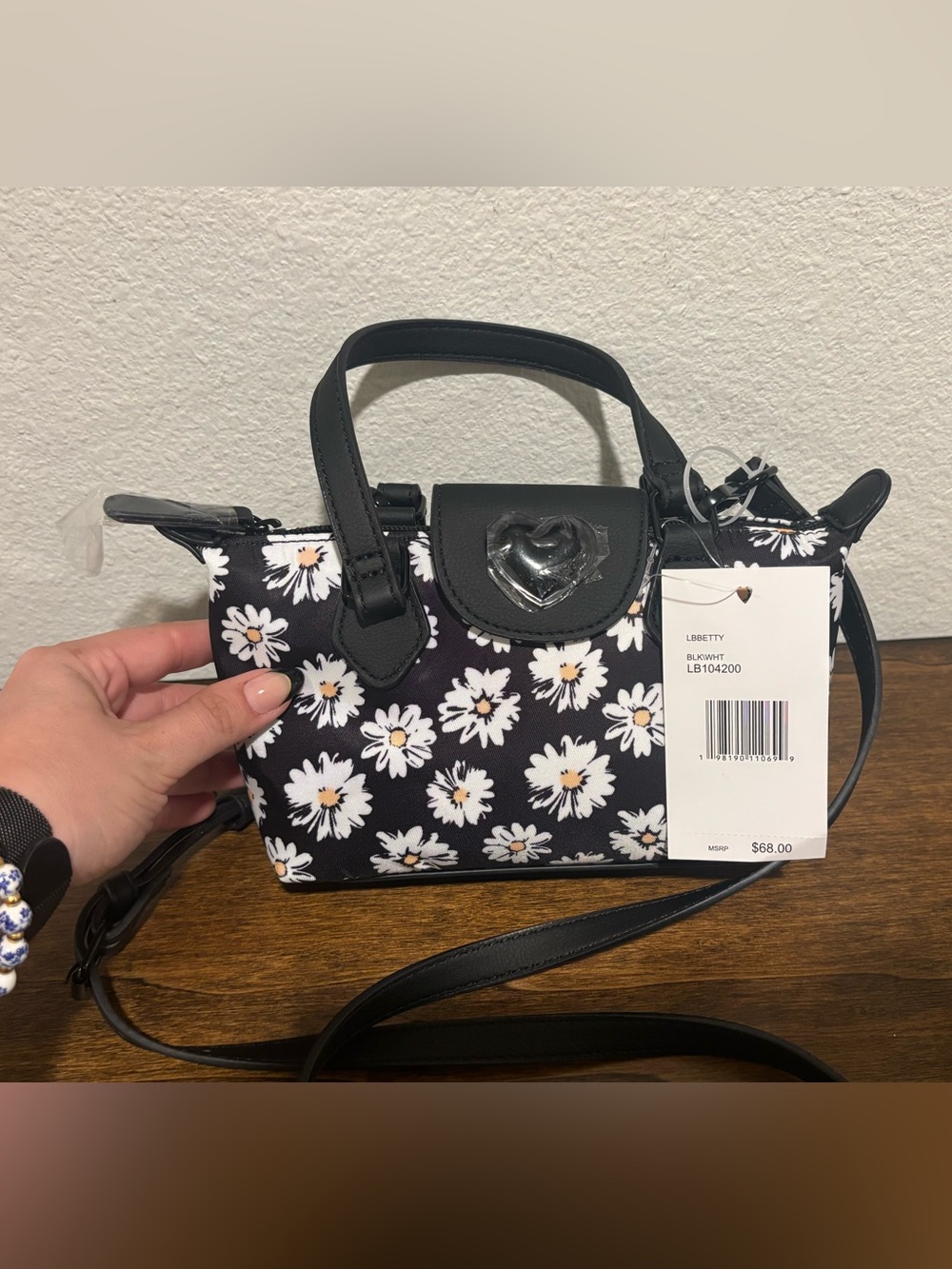LuvBetsey Black Daisy Mini Crossbody Bag - Picture 3 of 11